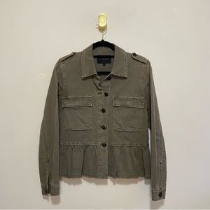 Lucky Brand Army Green Utility Peplum Jacket